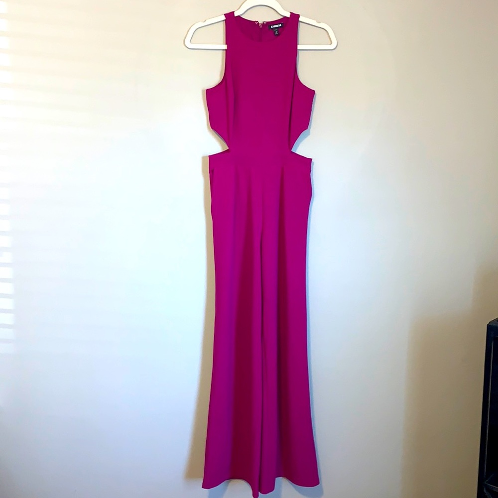 Magenta Side Cut-Out Jumpsuit
